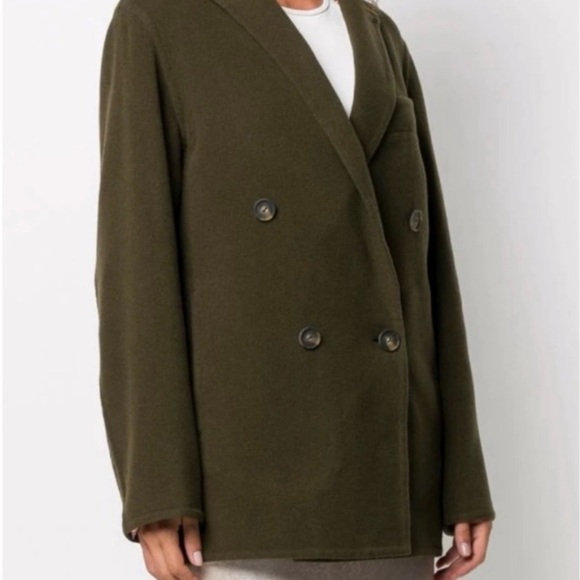 Vince Jackets & Blazers - Vince Double Breasted Wool Coat Deep Green Women’s XS Notch Lapel
